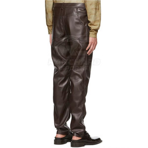 Fashionable Men Leather <b>Pants</b> Slim Straight Design Lightweight Breathable Street Casual Wear Soft Durable Comfortable Modern - Product Image 3
