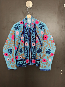 Chaqueta Acolchada Bohemia Floral Tejida a Mano con Bordado, 100% Lana Ecológica, para Mujer, Invierno 2026, Gran Venta - Product Image 3