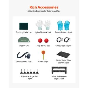 Vasca per toelettatura cani in acciaio inossidabile da 50 pollici con rampa, pannello filtro acqua in PE, rubinetto, soffione doccia e porta sapone per la pulizia e il bagno degli animali domestici - Product Image 6