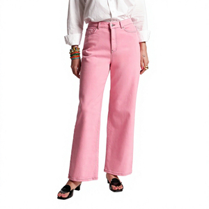 Jean évasé taille haute pour femme en denim extensible, coupe bootcut, coupe ajustée, style streetwear décontracté, bas de tenue confortable pour le quotidien - Product Image 1