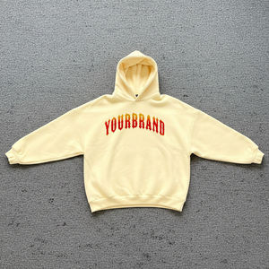 Nouveau Hoodie Femme 2026 au Design Optimal, Couleur Beige Uni, en Polaire 100% Grammage Épais, Coupe Épaules Tombantes, Grandes Tailles - Product Image 4