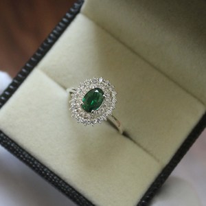 Emerald Oval Cut <b>Ring</b> S925 Sterling Silver <b>Statement</b> <b>Ring</b> For Women Elegant Fine Jewelry Green Gemstone <b>Ring</b> - Product Image 4
