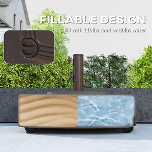 Base per Ombrellone da Esterno con Ruote, Supporto per Ombrelloni da Giardino per Pali da 1.5''/1.9'', Raggio 3.5m/3m, Realizzata in Poliestere - Product Image 5
