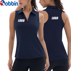 Polo sin mangas para mujer de marca privada, cómodo, con logo personalizado, para golf - Product Image 1