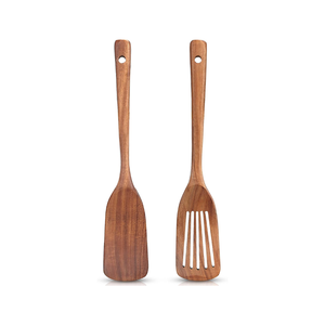Espátulas de madera de acacia no tóxicas para utensilios de cocina, juego de utensilios de cocina con mango largo, venta al por mayor de fábrica en Vietnam - Product Image 1