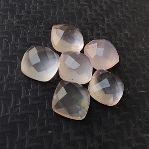 Cuarzo Rosa Natural, Corte Checker Cuadrado, Gema en Forma de Cojín, Piedra Suelta Calibrada para Joyería - Product Image 3