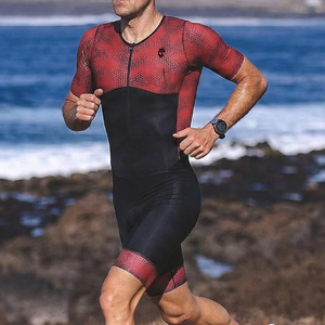 Combinaison de cyclisme à séchage rapide avec poches et fermetures éclair sur le devant, impression par sublimation, couleur unie - Product Image 6