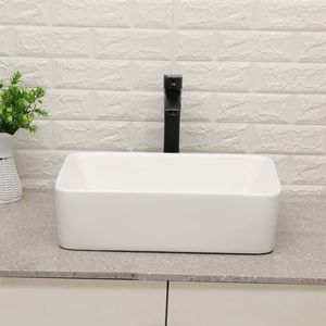 Rubinetto Monocomando Nero Opaco con Lavabo Rettangolare da 19x15 Pollici per Bagno - Product Image 2