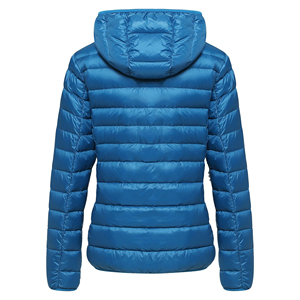 Chaqueta Acolchada Azul con Capucha para Mujer, Cierre de Cremallera, Chaquetas Acolchadas, Abrigos, Ropa de Calle, Ropa de Invierno - Product Image 3