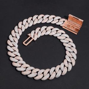 High Demand Moissanite Silver <b>Iced</b> <b>Out</b> Cuban <b>Chain</b> Gold and Silver Finish Fashion Casual Wear Club Jewelry for Gift and Sale - Product Image 6
