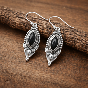 New Design Black Onyx 925 Sterling <b>Silver</b> <b>Drop</b> <b>Earrings</b> Handmade Boho Vintage Women Jewelry Rose Gold Yellow Gold Plated Women - Product Image 1