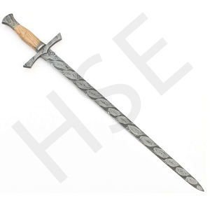 Espada de Damasco Hecha a Mano - Espada Corta con Funda, Doble Filo, Estilo Griego Medieval - Product Image 1