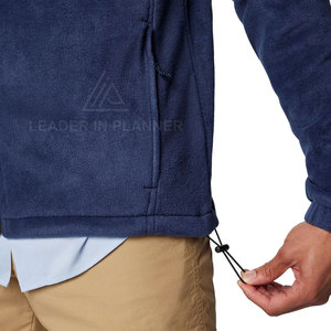 Veste d'hiver en polaire à fermeture éclair intégrale, col rabattu uni, couleur unie - Product Image 5