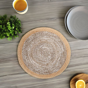 16" Round Reversible Natural Jute Eco-Friendly Luxury Modern Wedding Table Decor <b>Accessories</b> Place Mat & Coaster - Product Image 2