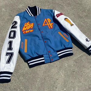 แจ็คเก็ตผ้าฝ้ายสีแดงสำหรับผู้ชายแจ็คเก็ตบอมเบอร์เลตเทอร์แมน - Product Image 3