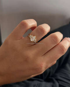 IGI/GIA Lab Grown Vintage 14K oro amarillo boda/anillo de compromiso corte redondo diamante Unisex perfecto aniversario y regalo de fiesta - Product Image 1