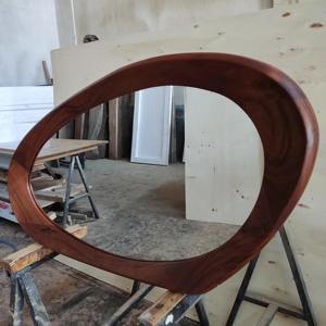 Grand miroir mural en bois pour restaurant, miroir mural en bois pour décoration intérieure commerciale, accessoire de miroir suspendu en gros - Product Image 5