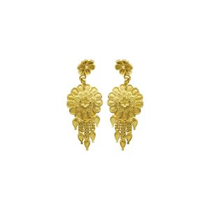 ชุดเครื่องประดับแฟชั่นขายส่ง ชุบทอง 14K 18K 24K ไมครอน ทองเหลืองขึ้นรูป สร้อยคอสั้น ดีไซน์ลายดอกไม้ ชุดเครื่องประดับแบบดั้งเดิม - Product Image 6