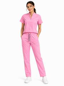 Women's Jogger <b>Scrub</b> <b>Set</b> Mandarin Collar Zip Top Medical Nursing Uniform Wholesale Private Label Medical Nurse <b>Scrubs</b> <b>Set</b> - Product Image 1