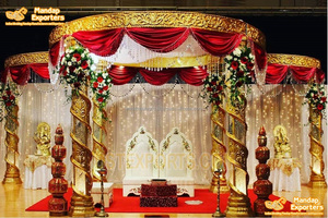 Mandap de mariage élégant en cristal, décoration florale, mandap de mariage extérieur en cristal blanc, magnifique mandap de mariage en cristal blanc USA - Product Image 5
