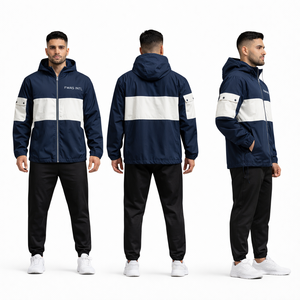 Chaqueta Impermeable con Capucha y Cierre de Cremallera para Hombre, Servicio OEM, Método de Tejido No Tejido, Chaquetas OEM para Hombre - Product Image 1