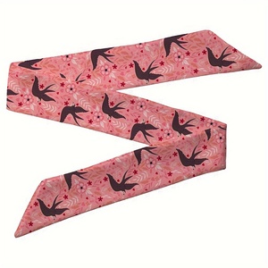 Écharpe en satin de soie à motif cachemire fin, style bandana, bandeau étroit, ruban pour cheveux, nœud, attache de sac pour femme - Product Image 1