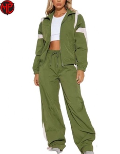 เสื้อแจ็คเก็ตกันลมระบายอากาศ ชุดแจ็คเก็ตกันลมสองชิ้น ชุดวอร์มแจ็คเก็ตกันลมขายส่งสำหรับผู้หญิง ชุดวอร์มสำหรับผู้หญิง - Product Image 1