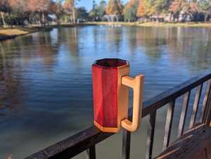Vintage Style Wooden Coffee <b>Mug</b> Handle Solid Natural Wood Eco-Friendly <b>Large</b> Capacity Drinking <b>Mug</b> Tea Beer Home Bar Table Decor - Product Image 3