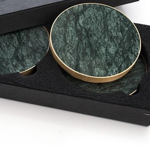 <b>white</b> marble <b>coaster</b> brass rim <b>coaster</b> gold edge <b>coaster</b> round stone <b>coaster</b> drink <b>coaster</b> table <b>coaster</b> luxury <b>coaster</b> natural - Product Image 2