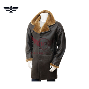 Blouson moto homme slim en cuir PU avec col montant, fermeture éclair avant, poignets fourrés, coupe-vent, style vintage hiver - Product Image 3
