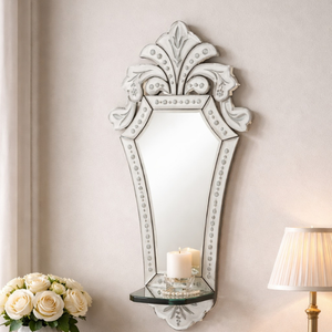 Espejo de Pared Barroco Veneciano Vintage de Lujo |   Espejo Decorativo con Marco Tallado Ornamentado Antiguo para Decoración de Interiores del Hogar - Product Image 2