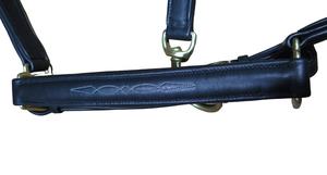 Harnais de cheval anatomique rembourré en cuir souple de haute qualité, écologique, avec boucle en laiton et sangle de nez à surpiqûres fantaisie, pour la compétition et l'exportation - Product Image 4