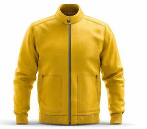 High Quality <b>Men's</b> PU <b>Leather</b> <b>Jacket</b> Stand Collar Zipper Closure - Product Image 1