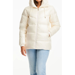 <b>Women</b> Crop Quilted Puffer <b>Jackets</b> Long Sleeve Stand Collar Metallic Cropped Down Puffer <b>Jackets</b> - Product Image 1