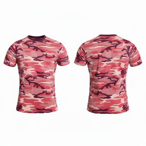 Camiseta de Manga Corta con Estampado de Camuflaje 100% Poliéster, Cuello Redondo, Transpirable, Ligera, Verano, Logotipo Personalizado, Unisex - Product Image 3