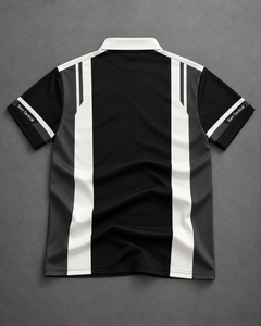 Polo tactique pour homme à manches courtes, rayé noir et blanc, séchage rapide, tissé, design décontracté, prix de gros, personnalisation OEM - Product Image 3