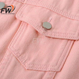 Chaqueta vaquera de manga corta para mujer, de alta calidad, hecha a medida, con bordado decorativo, transpirable, precio competitivo. - Product Image 5