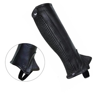 Customized Cowhide Leather Horse Riding <b>Chaps</b> Equestrian <b>Half</b> Gaiters Heavy Duty Outdoor Horseback Riding Leg Guards Straps - Product Image 5