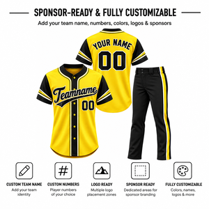 Conjunto de Uniforme de Béisbol de Alta Calidad para Adultos, Manga Corta, Impresión Sublimada, Absorbe la Humedad, 100% Poliéster, Nombre y Número del Equipo - Product Image 2