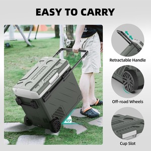 Réfrigérateur portable pour voiture, réfrigérateur 12 volts avec roues, 42 quarts, réfrigérateur de voiture à double zone avec contrôle indépendant. - Product Image 4