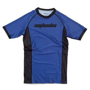 Camiseta de Compresión de Manga Corta de Secado Rápido para Hombre, Marca Saqibandco, Color Azul, para Entrenamiento de Artes Marciales Mixtas - Product Image 1