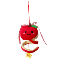 En gros, Nouveau Pendentif en peluche Star Apple, Mignon, Décoration de voiture sécurisée pour le voyage, Haute valeur esthétique, Porte-clés poupée à poils courts, Cadeaux