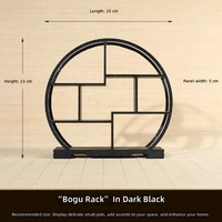 Étagère à thé multi-niveaux en résine de style chinois traditionnel, support de rangement de bureau, support à fleurs circulaire classique