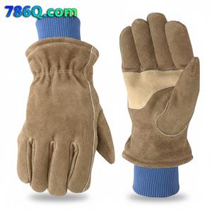 Guantes de piel de vaca divididos Los guantes de trabajo de cuero de invierno forrados para hombres le brindan guantes de seguridad de durabilidad adicional - Product Image 1
