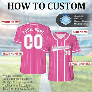 Nouveau maillot de baseball unisexe, impression numérique du logo, design bicolore, nom et numéro de l'équipe, manches, vêtements de softball, 100% polyester, séchage rapide - Product Image 2