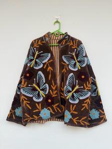 <b>Women</b> Traditional Suzani <b>Velvet</b> <b>Jacket</b> Handmade Festival Winter Coat Boho Fashion Outerwear Short Outerwear - Product Image 1