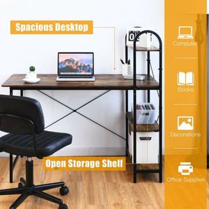 Scrivania per Computer Reversibile da 48 Pollici con Ripiano Portaoggetti, Arredamento Durevole e Salvaspazio - Product Image 6