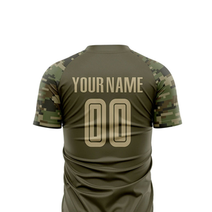 Ensemble de maillots de football personnalisés en polyester pour hommes, dernières tendances, ensemble de vêtements de football pour jeunes, imprimé camouflage, polyester sublimé, manches courtes - Product Image 4