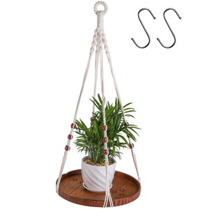 Bamboo with Jute Macram wooden <b>planters</b> and plant stands OEM Custom Wholesale | Aqdus Saleem India - Product Image 3