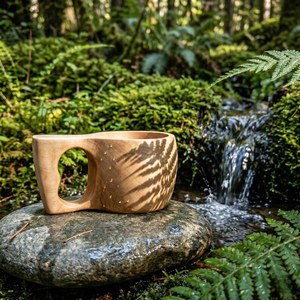 Handmade Wooden Drinking Cup Kuksa Minimalist Style Mug Eco Friendly <b>Bar</b> <b>Tools</b> Coffee Tea Cup for Camping and Adventure - Product Image 4